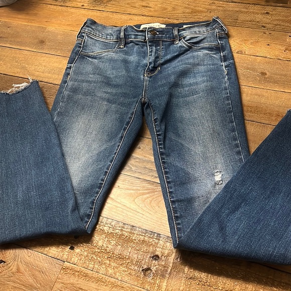 Pacsun Womens Blue Denim Jeggings Power Super Stretch Distressed Jeans Size 25 - Picture 2 of 5
